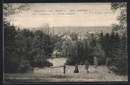 AK Mondorf-les-Bains, Ortsansicht vom oberen Park aus gesehen