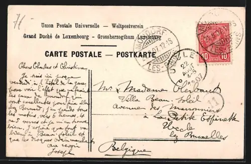 AK Mondorf-les-Bains, Ortsansicht vom oberen Park aus gesehen