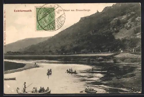 AK Echternach, Die Sauer am Ernzerberge, Boote