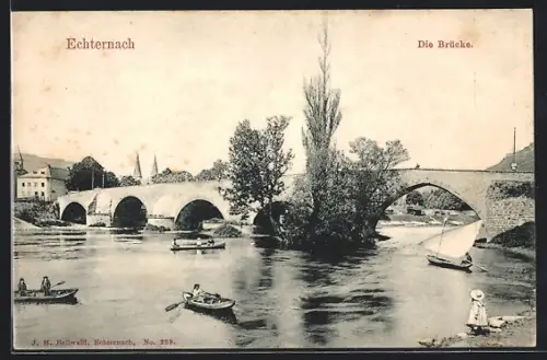 AK Echternach, Die Brücke, Boote