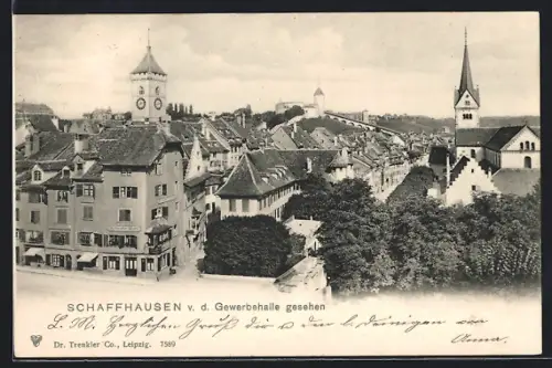 AK Schaffhausen, Totale v. d. Gewerbehalle aus gesehen
