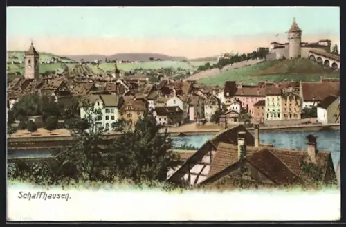 AK Schaffhausen, Flusspartie aus der Vogelschau