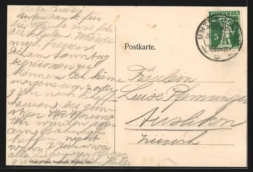 AK Hallau, Gesamtansicht mit Umgebung von Westen, mit Kirche