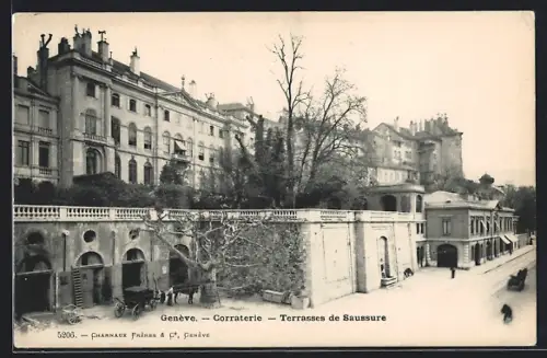 AK Geneve, Corraterie - Terrasse de Saussure