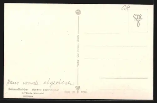 AK Val Müstair, Chasa da Sta. Maria, Mincha tet cuverna seis sichet