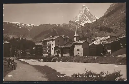 AK Zermatt, Zermatt et le Cervin, Pont sur la Viege