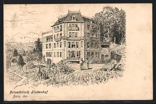 Künstler-AK Bern, Privatklinik Lindenhof