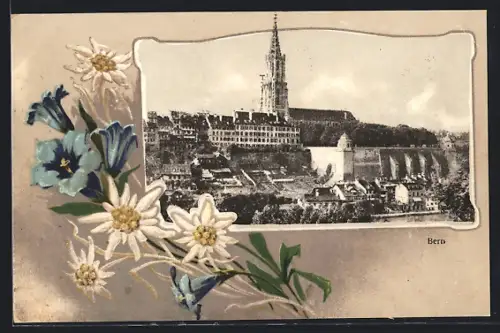 AK Bern, Ortsansicht mit Münster