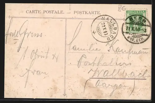 AK Bern, Ortsansicht mit Münster