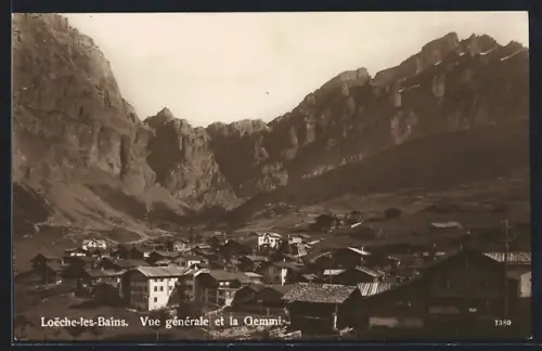 AK Loeche-les-Bains, Vue generale et la Gemmi
