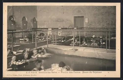 AK Loueche-les-Bains, Piscine des Dames, Heure du Déjeuner