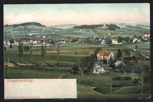 AK Schwarzenburg, Teilansicht mit Bergen