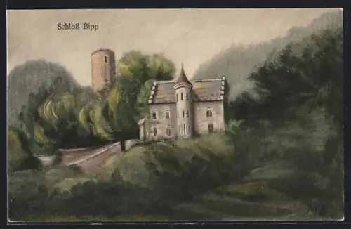 Künstler-AK Bipp, Blick auf das Schloss