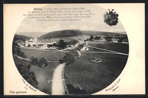 AK Bellelay, Asile de Bellelay 1914, Vue generale, armoiries