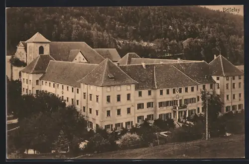 AK Bellelay, Klosteranlage, Ansicht von oben