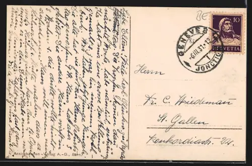 AK Worb, Gesamtansicht aus der Vogelschau