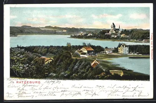 AK Ratzeburg, Blick auf Stadt und See
