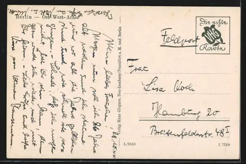 AK Berlin-Tiergarten, Ost-West-Achse