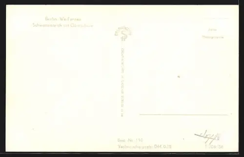 AK Berlin-Weissensee, Schwanenteich, Oberschule