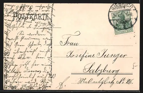 AK Biebrich a. Rh., Die Moosburg vom Teich