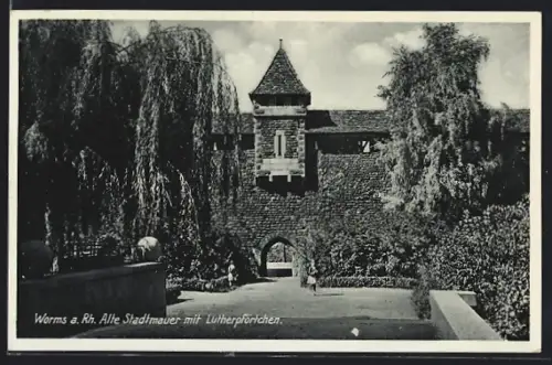 AK Worms a. Rh., Alte Stadtmauer, Lutherpörtchen