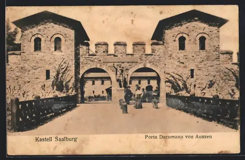 AK Saalburg, Kastell Saalburg, Porta Decumana von aussen