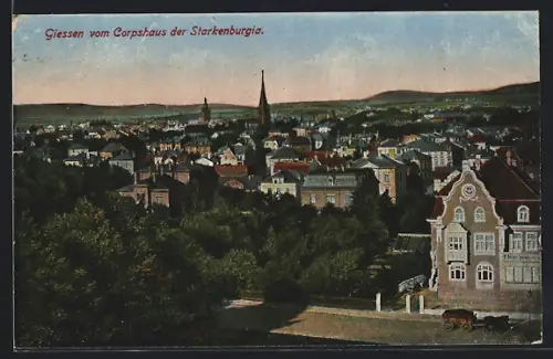 AK Giessen, Blick vom Corpshaus der Starkenburgia