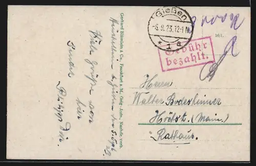 AK Giessen, Blick vom Corpshaus der Starkenburgia