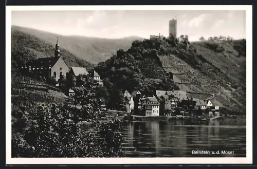AK Beilstein a. d. Mosel, Burg, Kirche, Ortsansicht