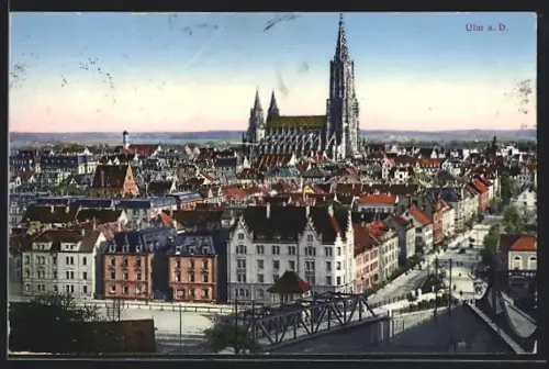 AK Ulm a. D., Münster, Stadtpanorama