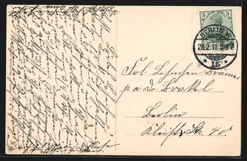 AK Berlin-Kreuzberg, Teilansicht vom Wasserfall im Viktoria-Park