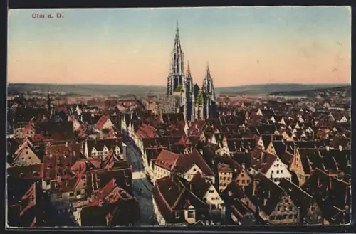 AK Ulm a. D., Münster, Stadtansicht