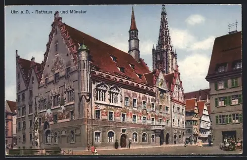 AK Ulm a. D., Rathaus und Münster