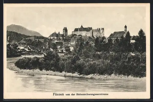 AK Füssen, Ansicht von der Hohenschwangauerstrasse