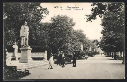 AK Berlin-Tiergarten, Siegesallee, Kaiser Wilhelm I. Statue