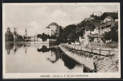 AK Passau, Partie an der Ilz mit Niederhaus