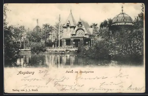 AK Augsburg, Partie im Stadtgarten