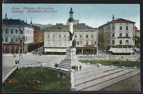 AK Lemberg, Partie am Mickiewicz-Monument