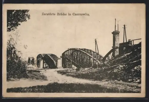 AK Czernowitz, Zerstörte Brücke