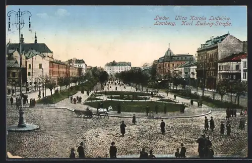 AK Lemberg / Lwów, Karl Ludwigs-Strasse / Ulica Karola Ludwika