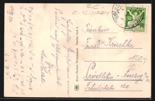 AK Karlsbad, Hans Heiling, Uferpartie mit Klippen