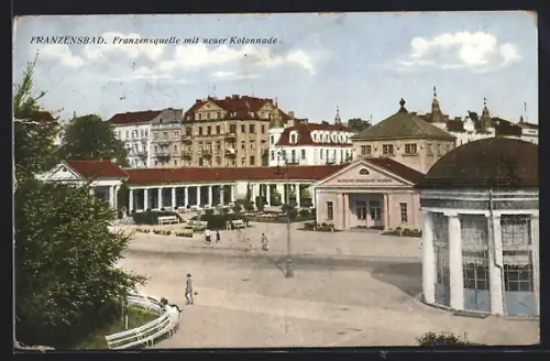 AK Franzensbad, Franzensquelle m. neuer Kolonnade
