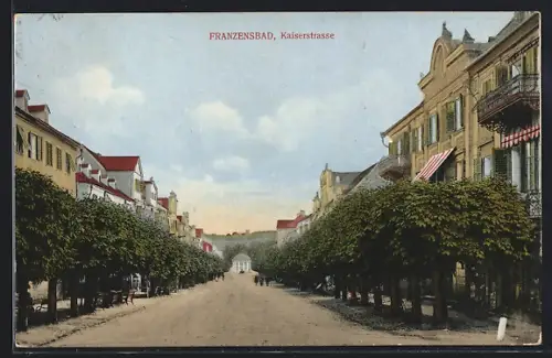 AK Franzensbad, Partie in der Kaiserstrasse