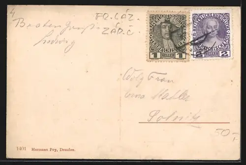 AK Franzensbad, Ortsansicht aus der Vogelschau