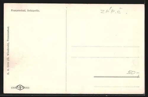 AK Franzensbad, Partie an der Salzquelle