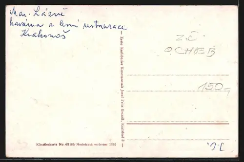 AK Marienbad, Café Rübezahl mit Besuchern