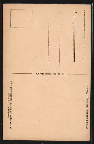AK Kronberg i. Taunus, Schütttreppe mit Blick auf Burg
