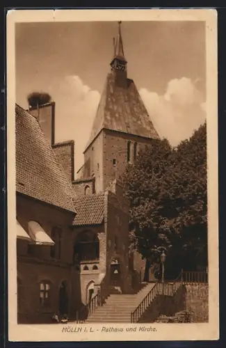AK Mölln i. L., Rathaus und Kirche