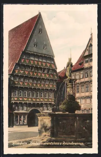 AK Hildesheim, Knochenhaueramtshaus, Rolandbrunnen