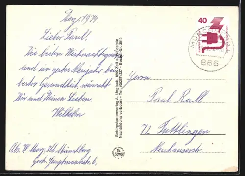 AK Münchberg, Christbaum, Waldstein, Adventssingen unterm Weihnachtsbaum